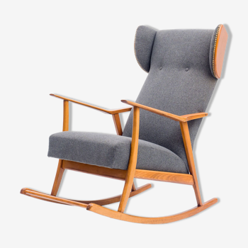 Rocking-chair with ears, vintage, renovated