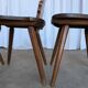 Set of 4 Farmhouse Tyrolean Chair with Heart Cutout Back / 1970s Vintage Di