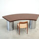 Italian walnut and chrome desk