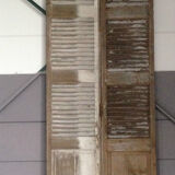 Pair of solid oak louvered shutters