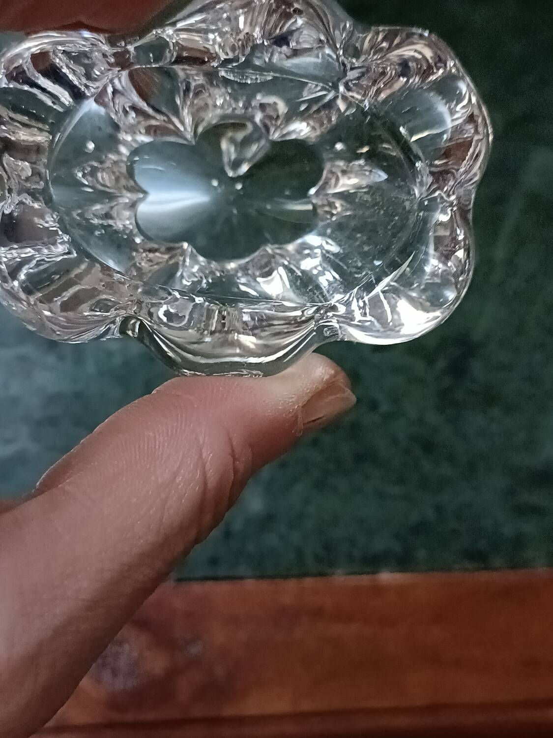 Pair of Daum crystal salt cellars