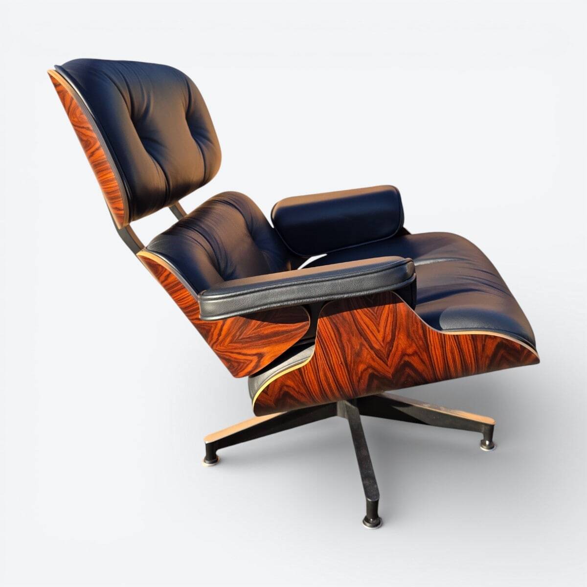 Black & Santos Herman Miller Original Eames Lounge Chair & Ottoman