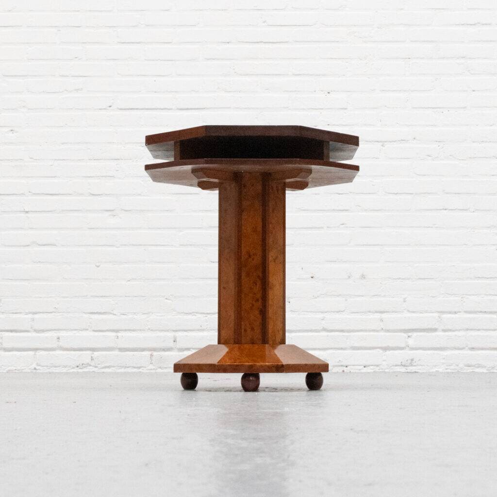 Table d'appoint Art Déco en loupe de bois