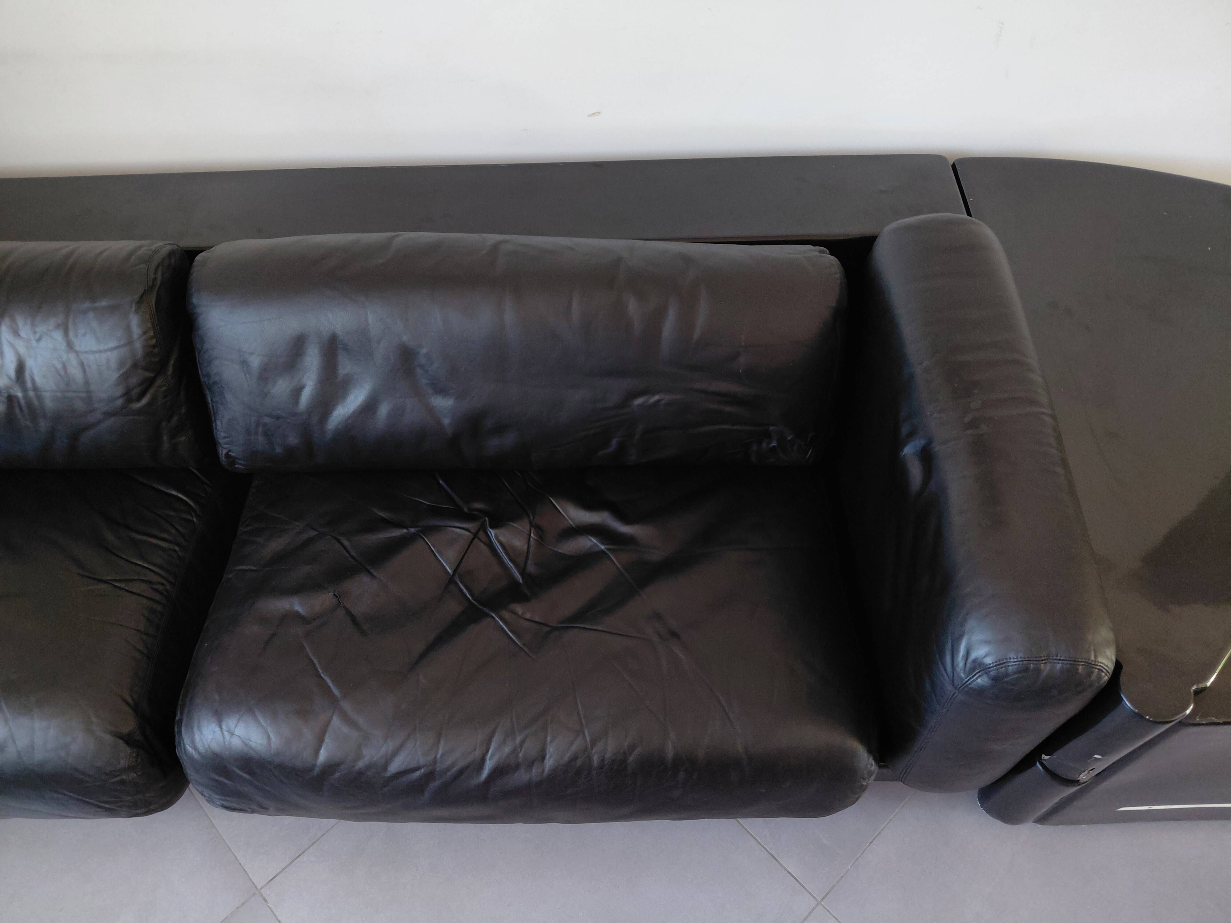 Cini Boeri - Gradual Lounge Sofa Black Leather Knoll/Gavina
