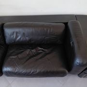 Cini Boeri - Gradual Lounge Sofa Black Leather Knoll/Gavina