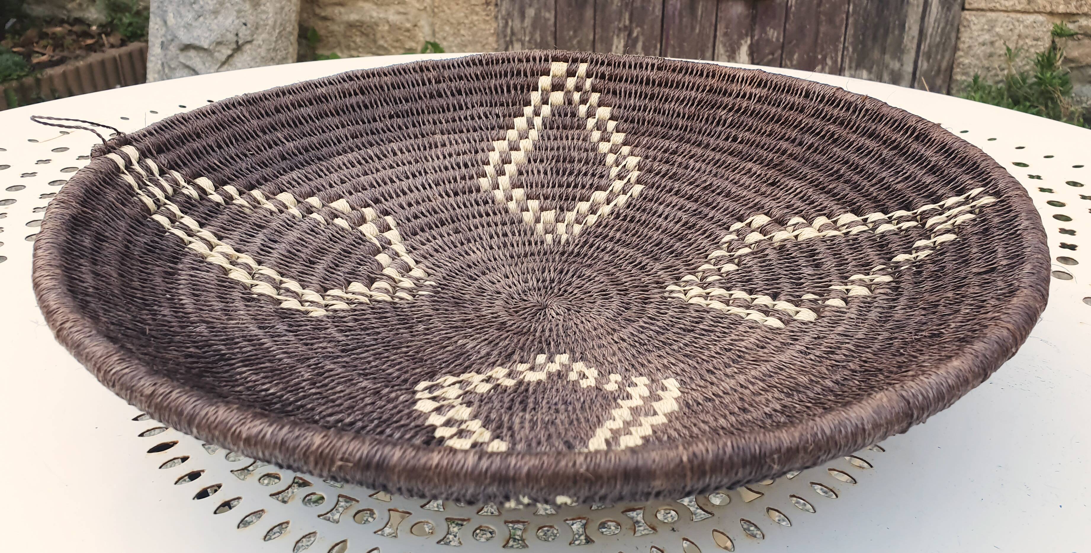 Panier tressé ethnique tribal africain Botswana