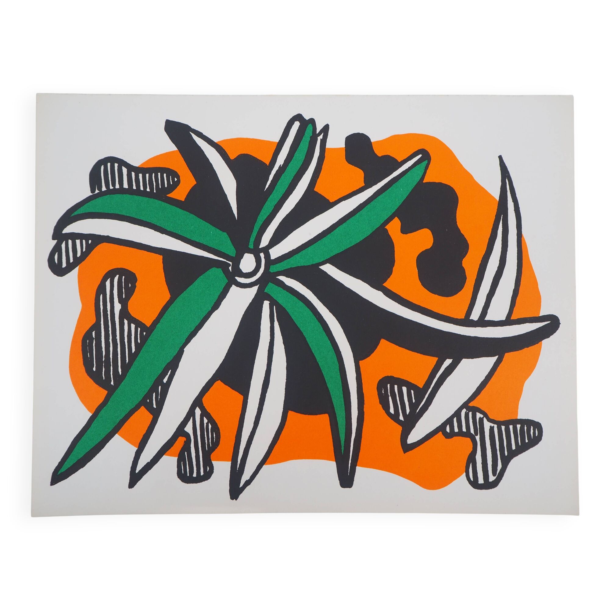 Fernand leger : la fleur - lithographie originale