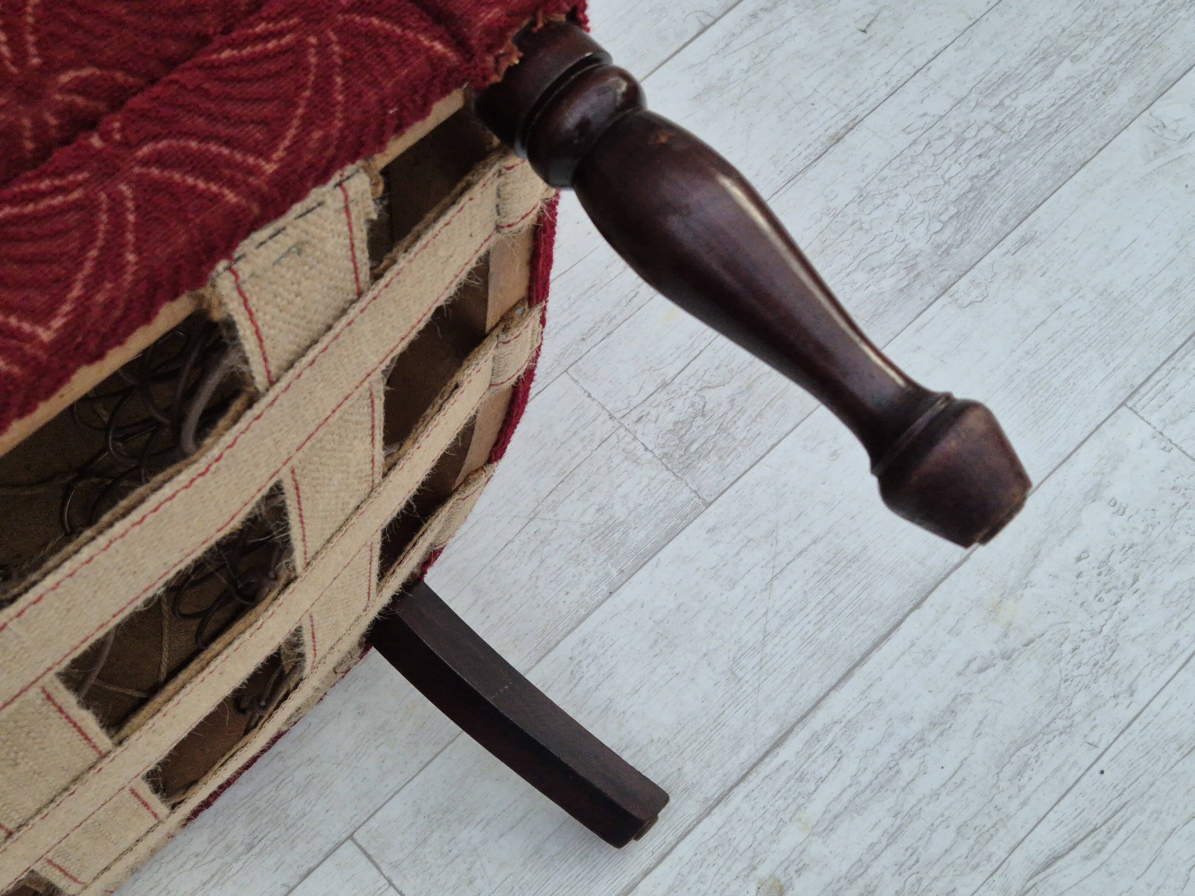 Années 1950, canapé danois 2 places, très bon état d'origine, bois de frêne.