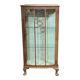 1950s English walnut display cabinet