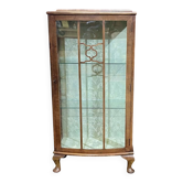 Vitrine anglaise en noyer des années 1950