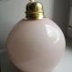 Suspension walker old opaline white globe spirit night light 1930 Art Deco TBE Ø 13 cm pink