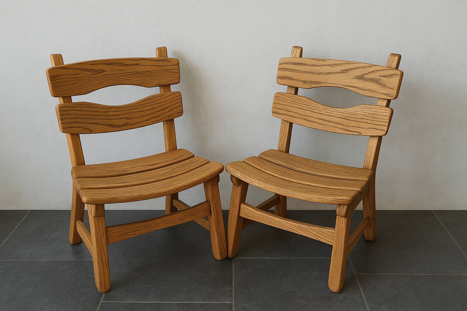 Pair of brutalist armchairs by Dittman & CO for AWA Radboud