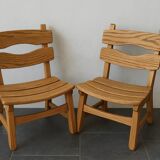 Pair of brutalist armchairs by Dittman & CO for AWA Radboud