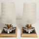 Paire de lampes de chevet 1960 laiton verre etoile