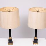 pair Large Colum Table lamps by Loevsky & Loevsky USA 1970s