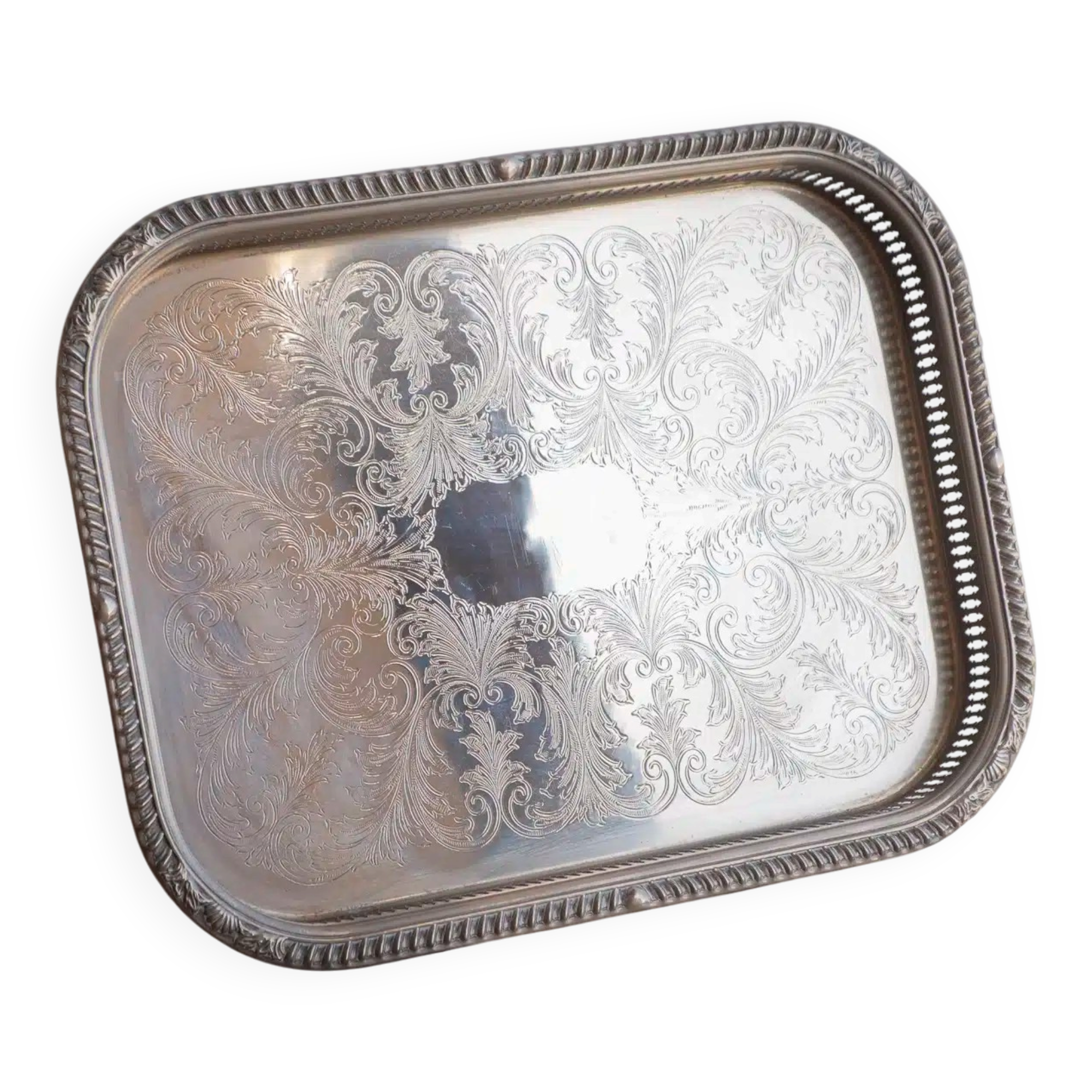 Large silver-plated tray "Mathilde"