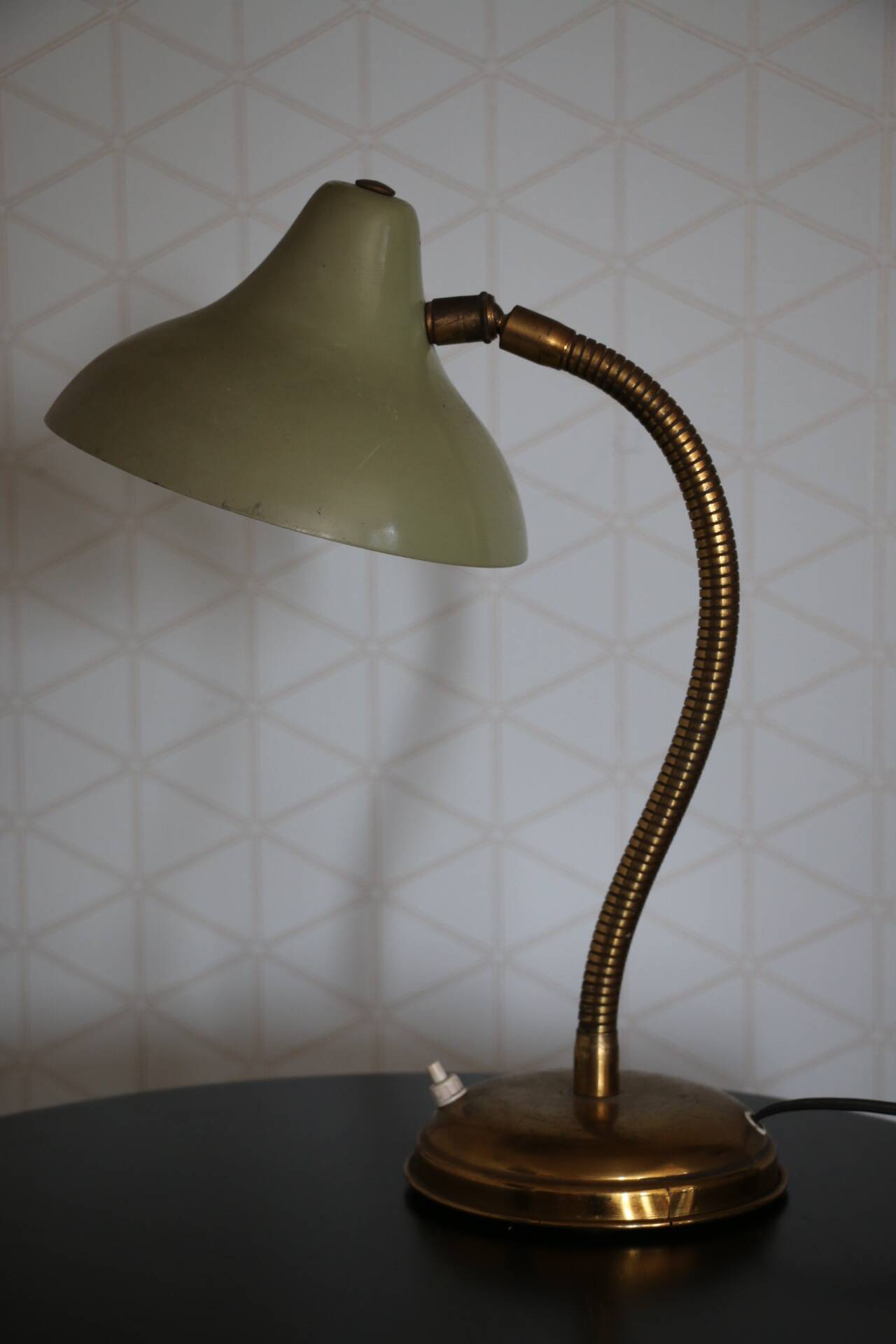 Lampe à poser laiton verte 420mm