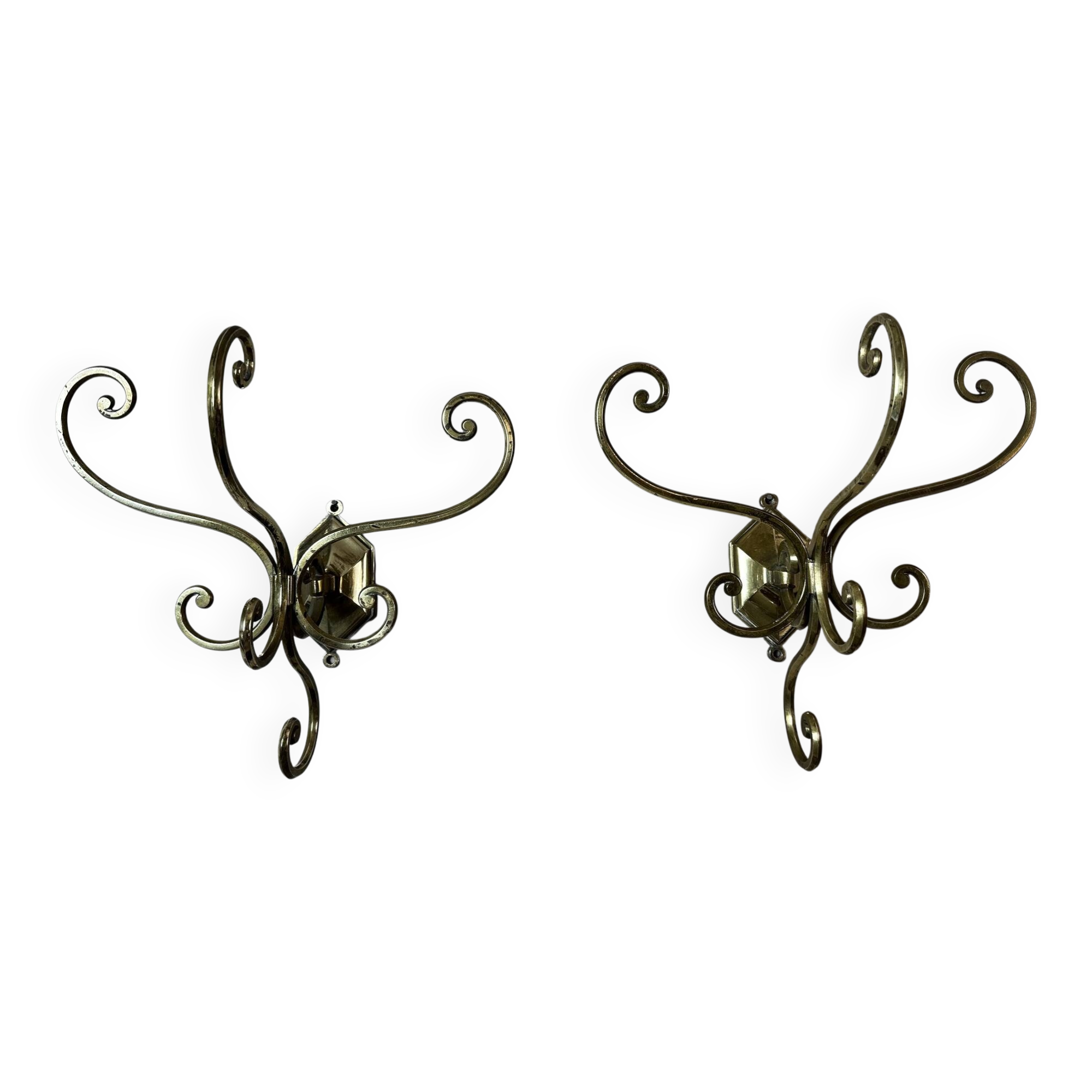 Pair of brass hooks