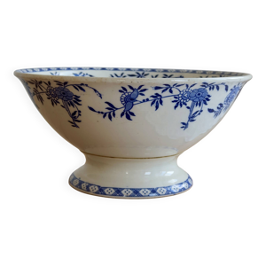 Saladier ancien porcelaine - blanc bleu