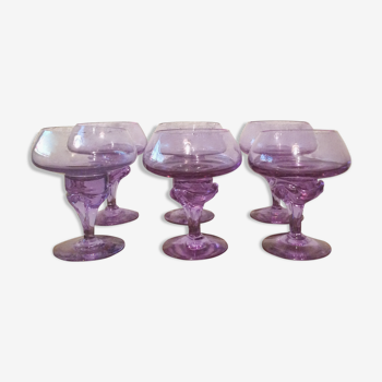 6 dessert cups moulded glass