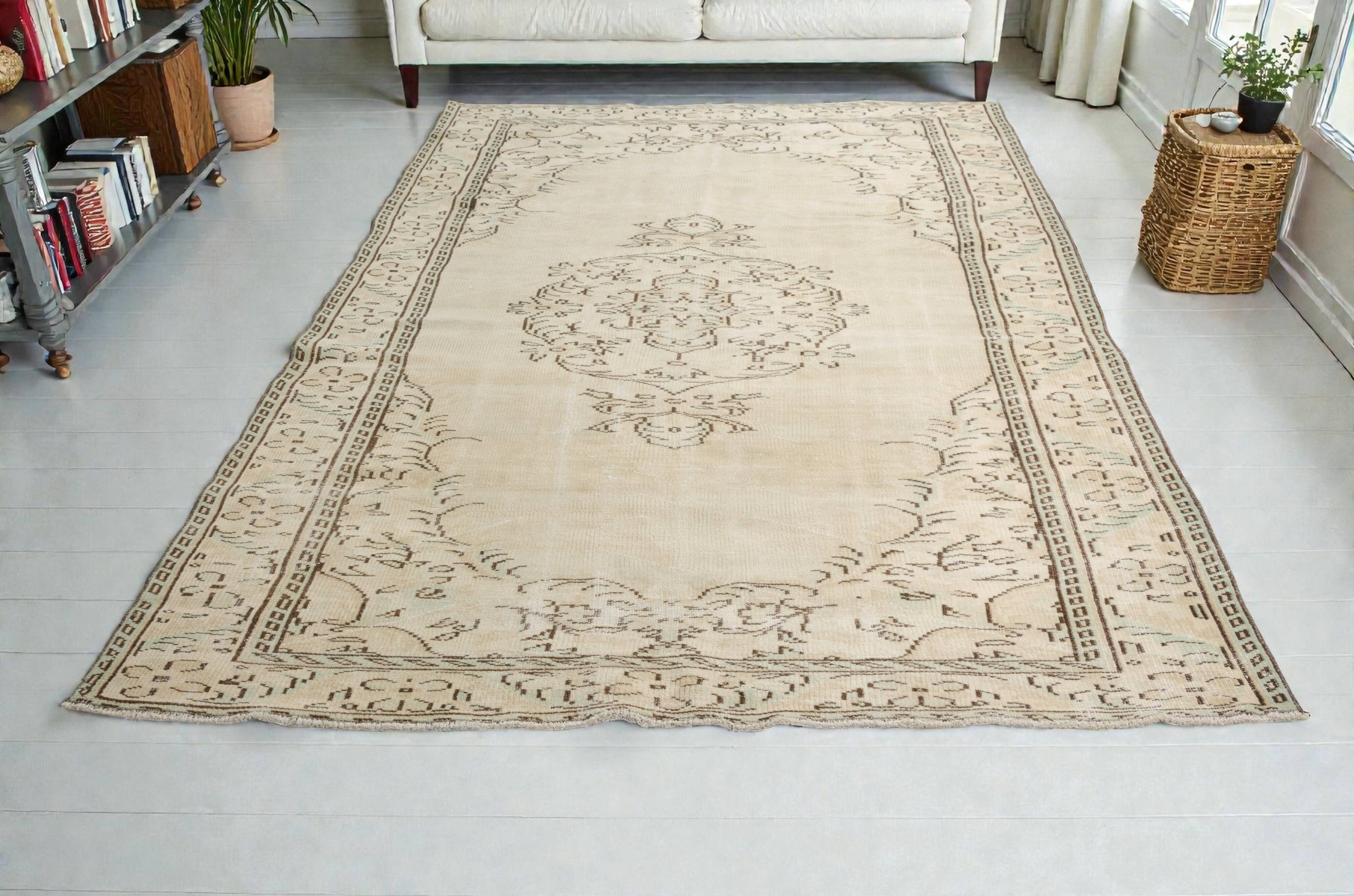 Beige Vintage Anatolian Carpet-1761