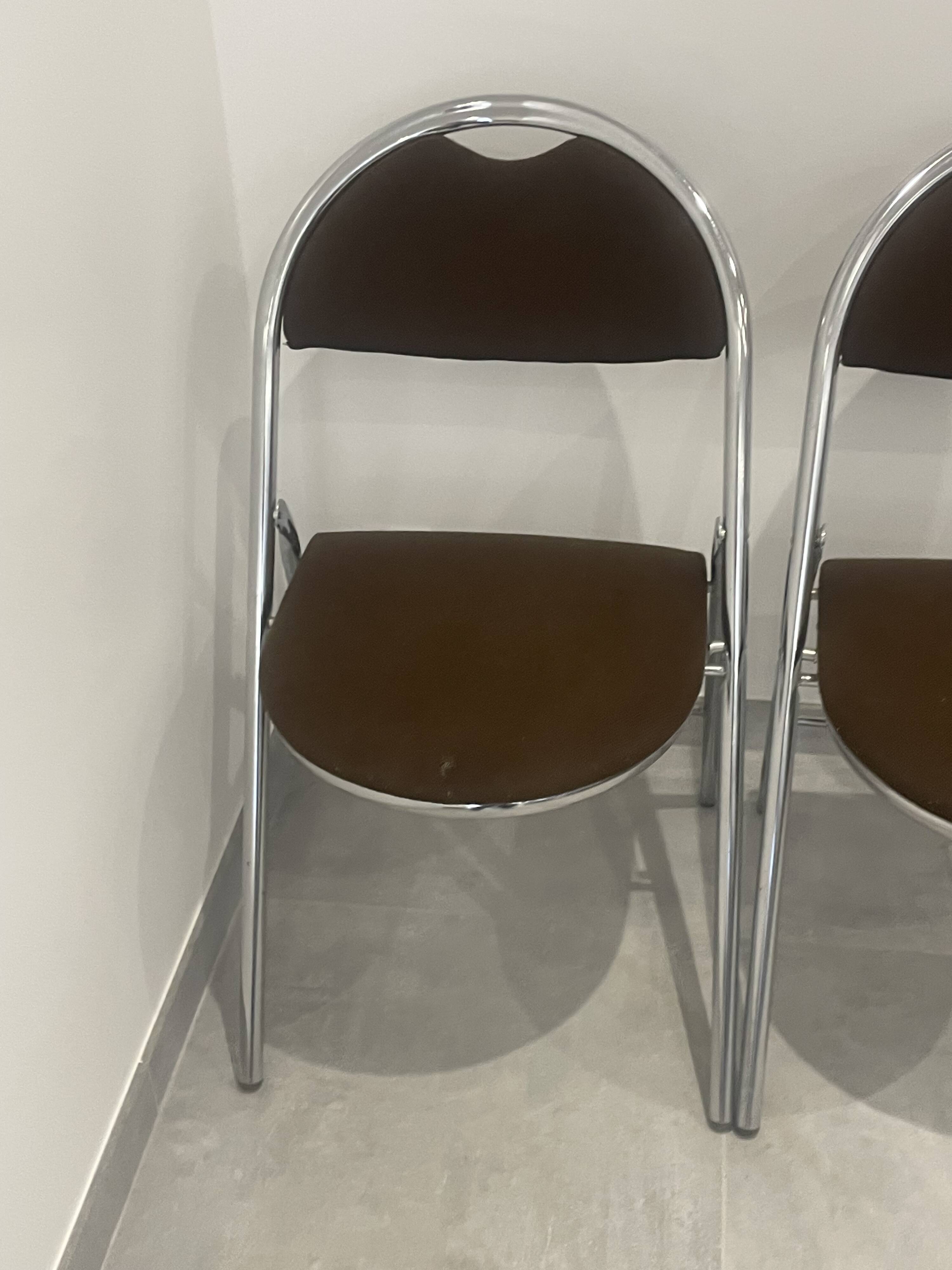 Set of 4 folding chairs in Trigano Hestia fabric