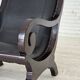 1970s, vintage armchair with footstool, black furniture leather.