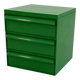 Green plastic 3-drawer chest by Simon Fussell for Kartell, 1970.