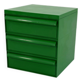 Green plastic 3-drawer chest by Simon Fussell for Kartell, 1970.