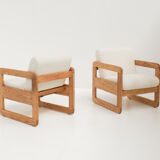 Pair of Thonet Armchairs in Bouclé