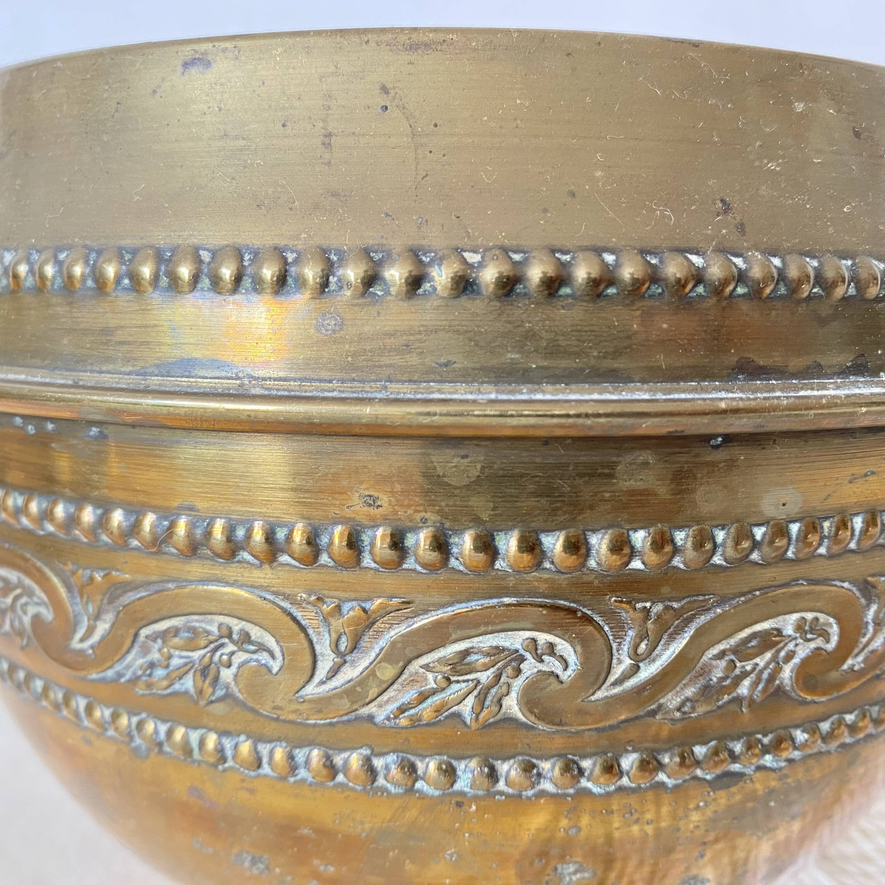 Gilded brass flowerpot