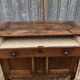 Antique Louis XV low chestnut sideboard with 2 doors and 1 drawer.