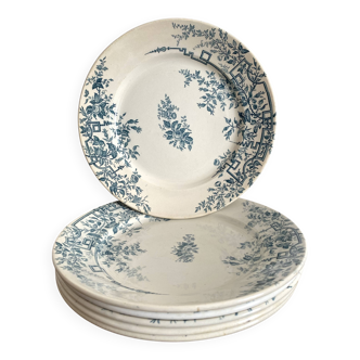 Assiettes en terre de fer Badonviller "Roses"