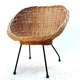 Fauteuil coquille en rotin