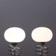 Pair of vintage chrome & opaline spring lamps 1970s