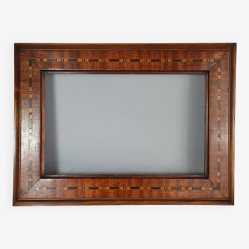 Old Art Deco inlaid wood frame 49.5x36 rebate 36.5 to 38x23/24.5 cm SB576