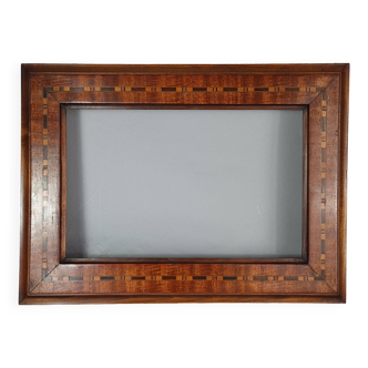 Old Art Deco inlaid wood frame 49.5x36 rebate 36.5 to 38x23/24.5 cm SB576