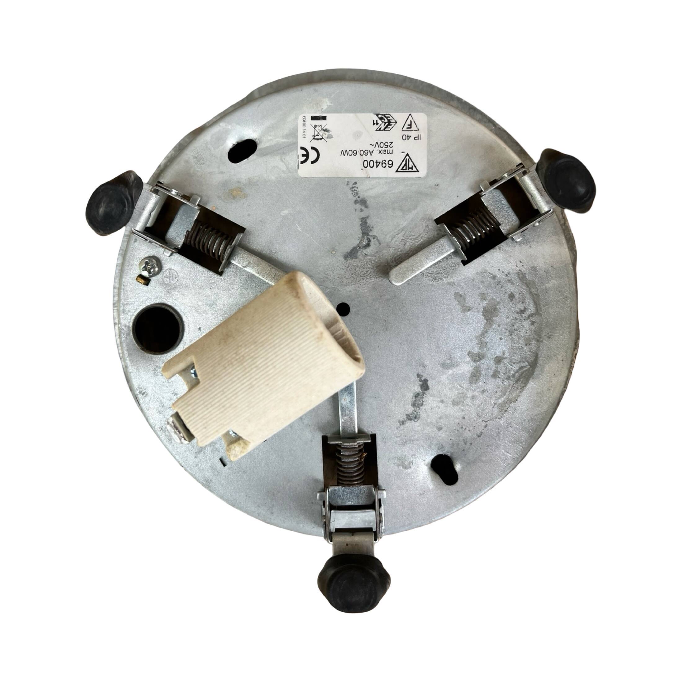 White spherical ceiling lamp HP Leuchten, Germany 1970s