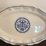 Old Dish Basket Vegetable Dish Earthenware Gien Rouen Renaissance Blue Model