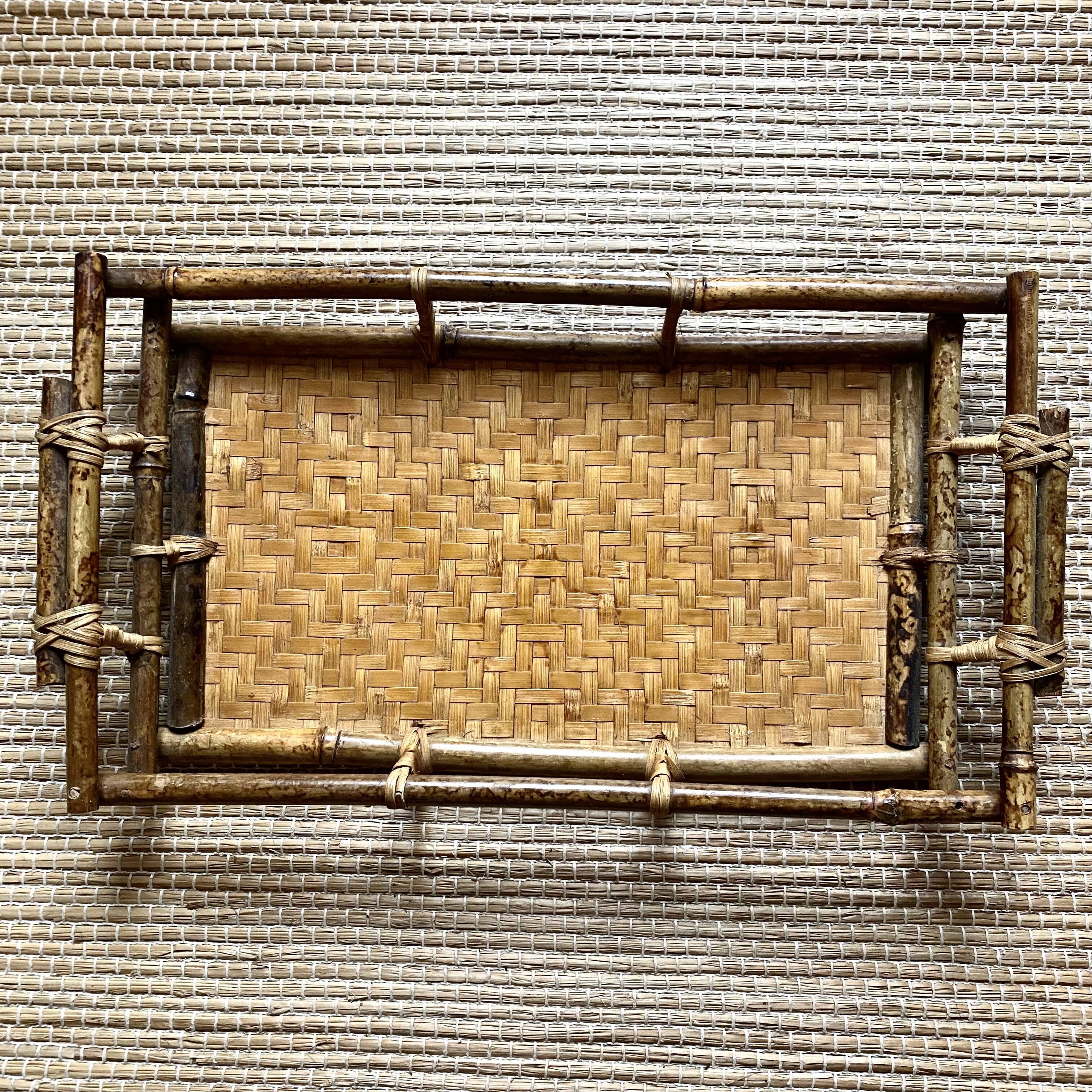 Vintage bamboo tray