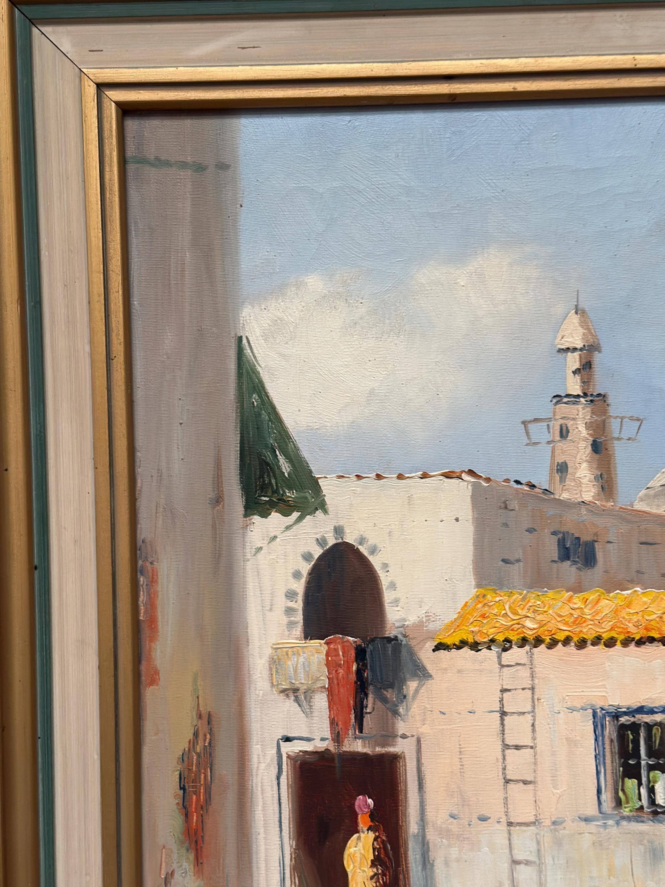 Swedish Oil on Canvas – “Southern Street” by J. Erix