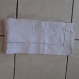Old white pillowcase, hand embroidered