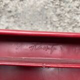Pair of antique chairs stamp design henri massonnet red plastic 80's