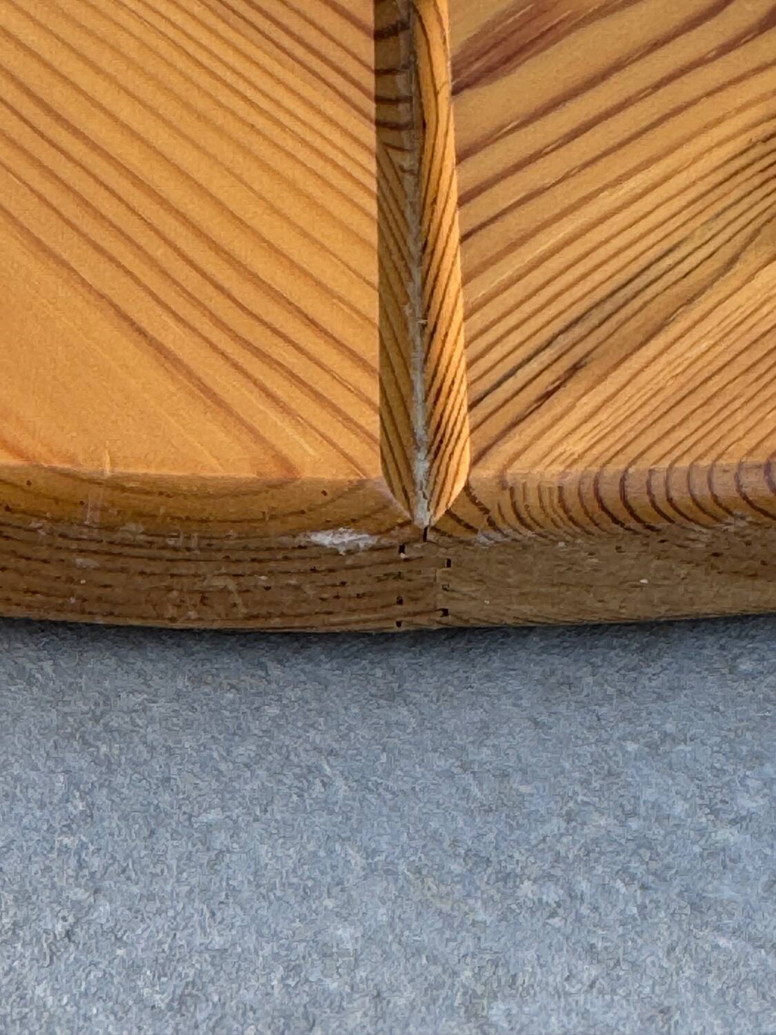 Miroir ovale Suédois en pin design Scandinave des années 80