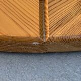 Oval Swedish mirror in pine, Scandinavian design from the 80s