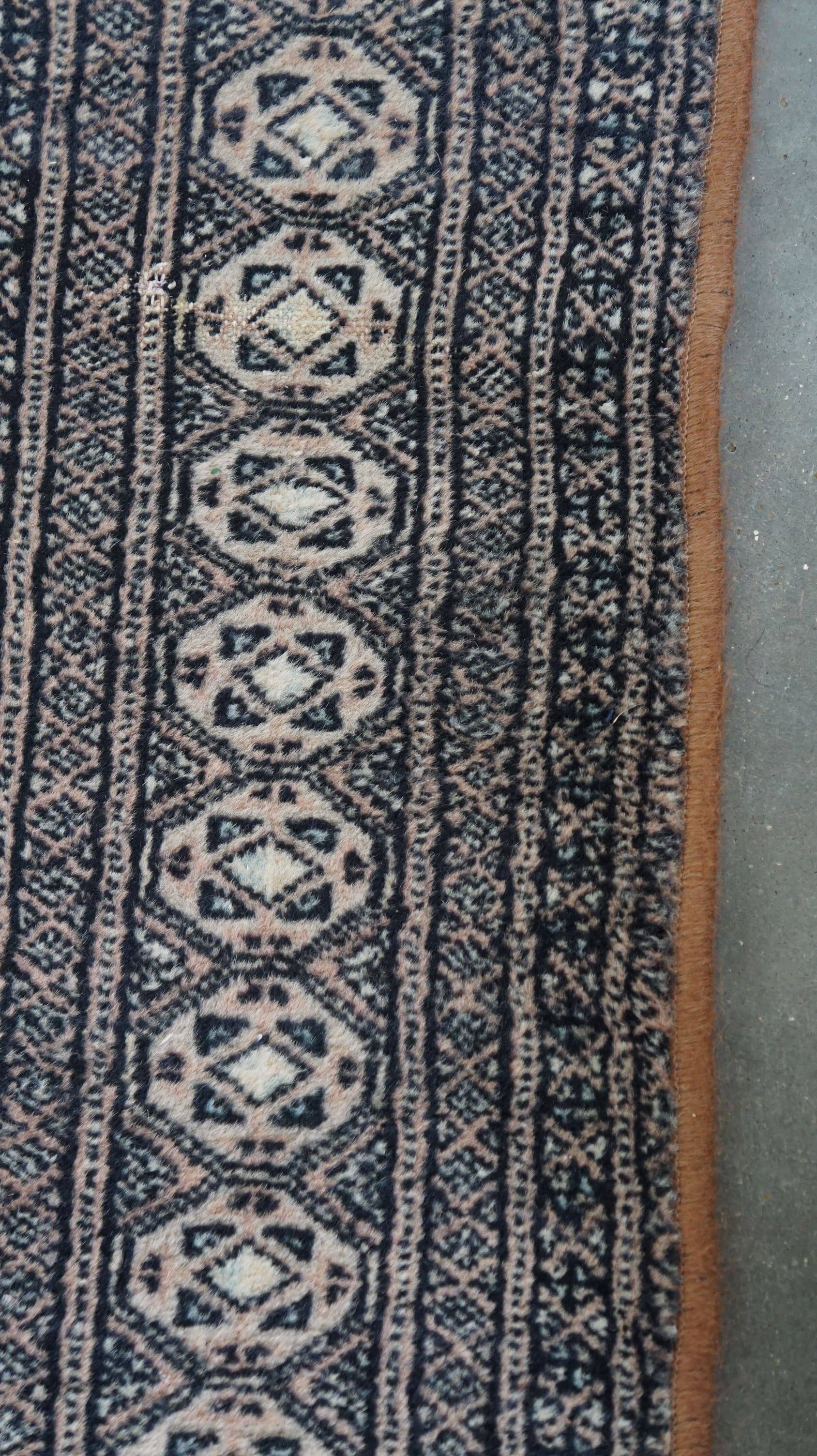 Light blue vintage oriental rug 215×137 cm