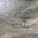 19th Century Marine Oil on canvas Gillet sailboats The tartanes 60 x 122cm