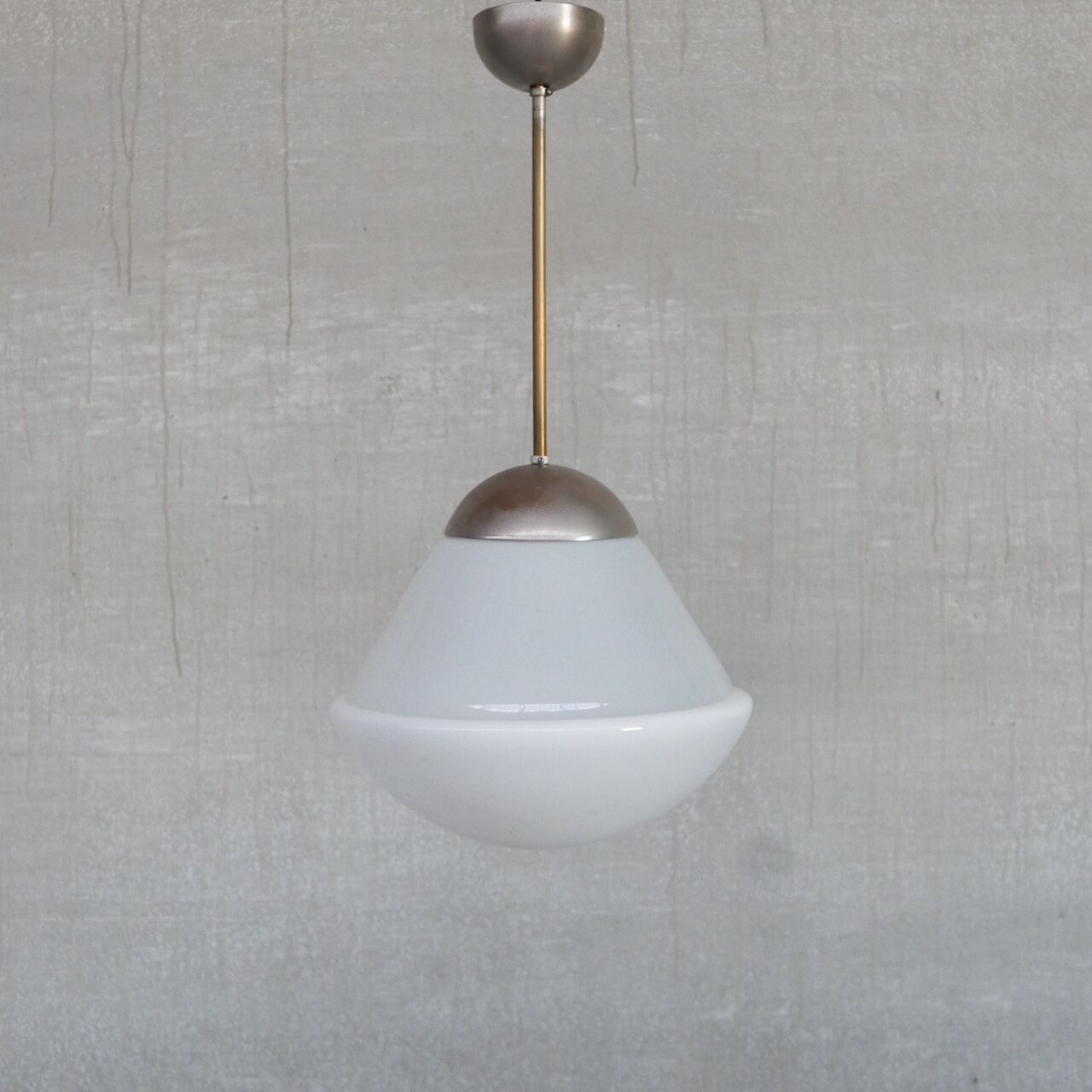 Antique german opaline pendant light by Kandem