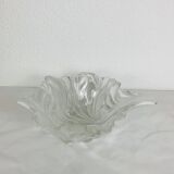 Vintage glass leaf salad bowl or fruit bowl