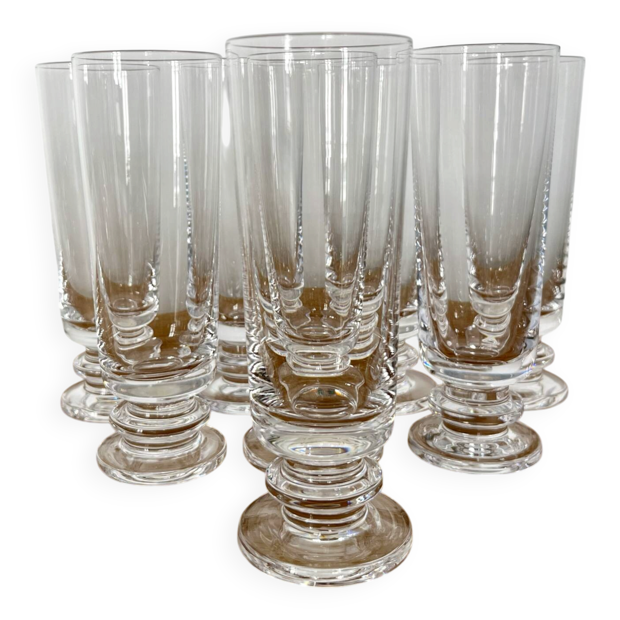 Set 8 flûtes cristal Sèvres années 70